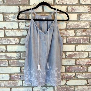 Old Navy Blue Pinstripe Tank Top